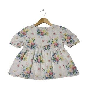 Janie and Jack Girls Floral Dress Size 6 Short Sleeve Spring Easter